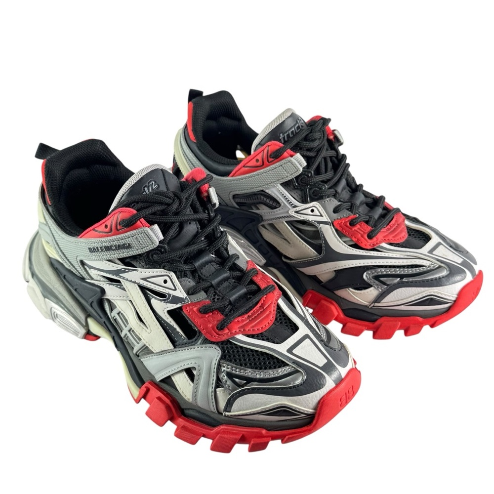 BALENCIAGA Red Gray Track 2 Mens Sneakers Marked as 6US - Picture 5 of 13